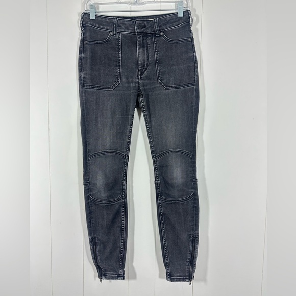 Pilcro and the Letterpress Denim - PILCRO & THE LETTERPRESS Sz 27 Jeans High-Rise Ankle Zip Denim Legging Pockets